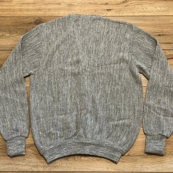 Men's VTG Jeff Links Knit Cardigan SZ LARGE Gray USA Made Button Front Grandpa - Picture 11 of 11